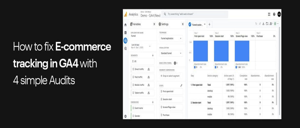 How to Fix Ecommerce Tracking in GA4 with 4 Simple Audits